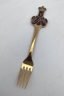 P. Hertz Forgyldt Sterling Sølv Mindegaffel Regeringsjubilæum 1997