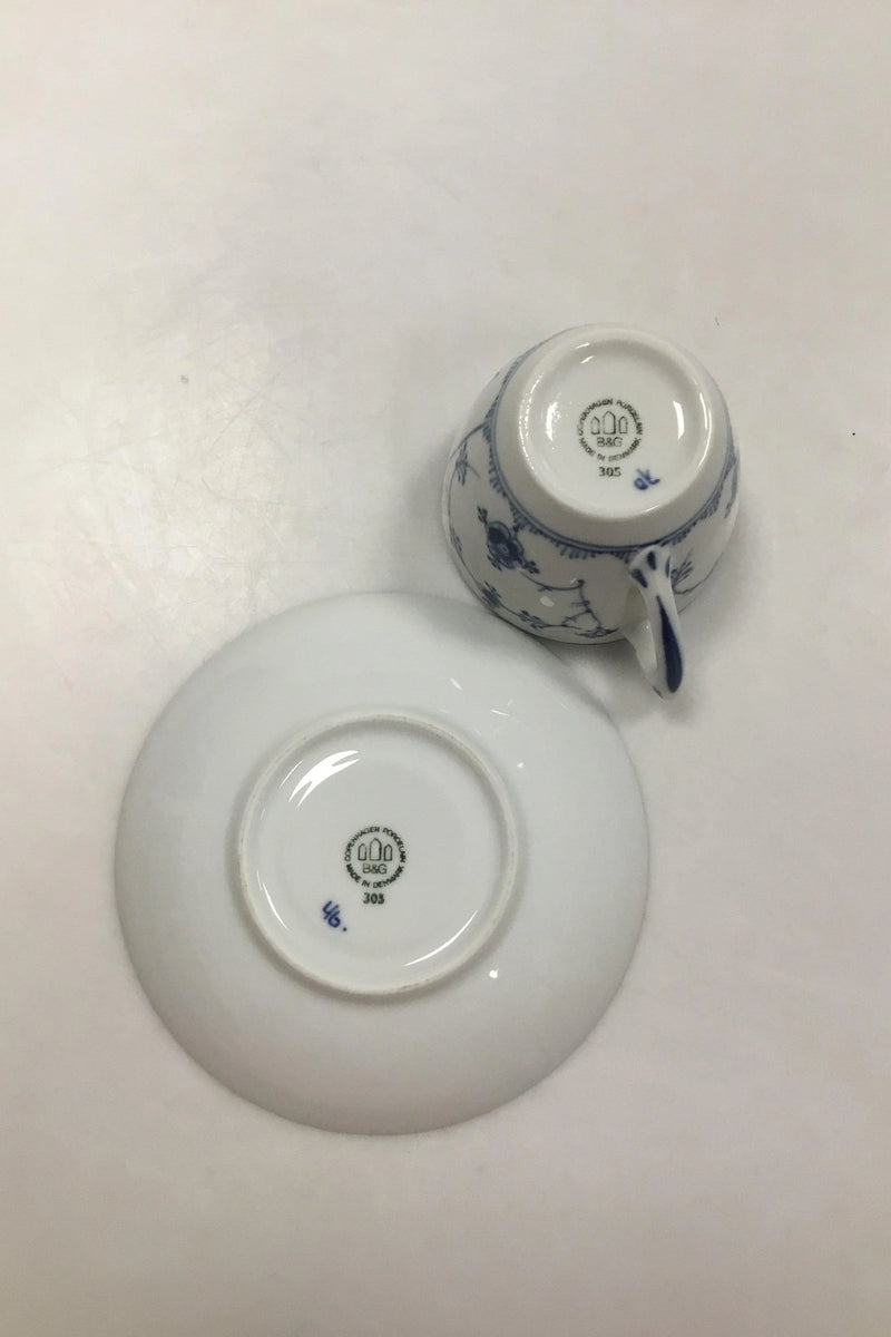 Bing & Grøndahl Blåmalet Musselmalet Kaffekop og Underkop No 305/102