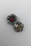 Georg Jensen Sterling Silber Ohrclips Ohrringe Jahr Schmuck 2002 Karneol