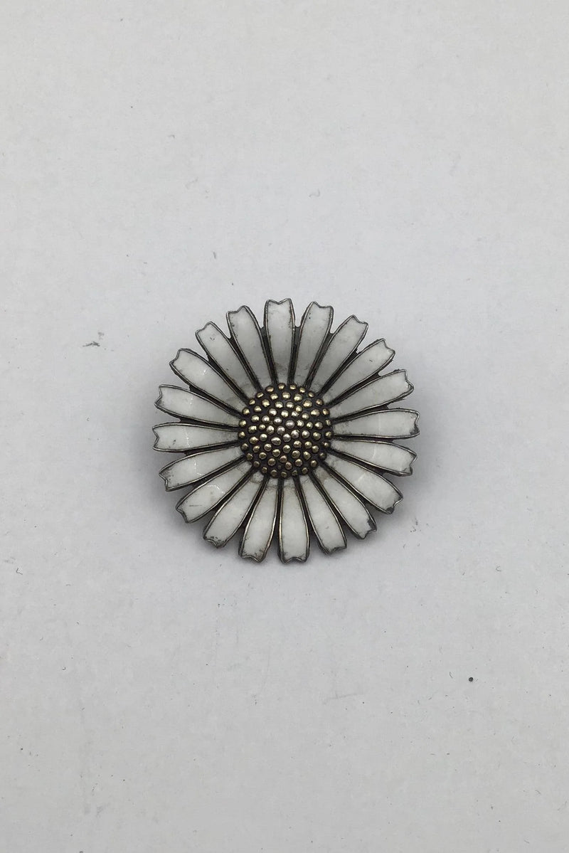 Anton Michelsen Forgyldt Sterling Sølv Marguerit Broche