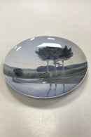 Bing and Grondahl新艺术主义盘子，带湖泊和森林图案，编号8179 / 357