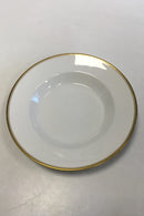 Bing & Grøndahl Hvidt glat stel med guldkant Dyb tallerken No 22