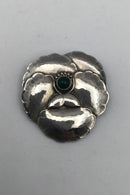 Georg Jensen Sterling Silber Brosche Nr. 113 (Grüner Achat)