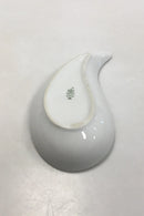 Bing & Grøndahl Hvidt glat stel med guldkant Nyreformet skål No 39