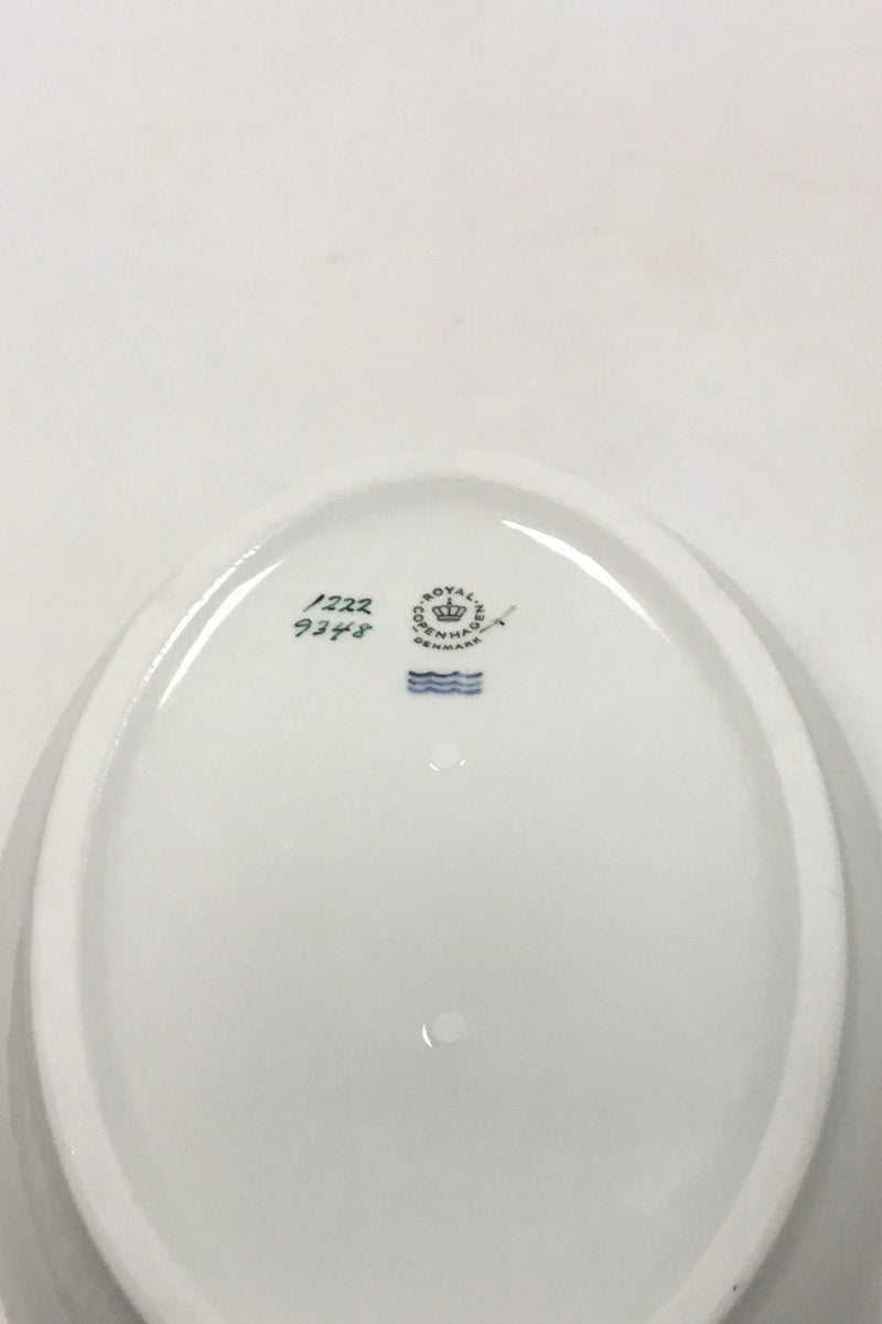 Bing & Grøndahl Hvidt glat stel med guldkant Oval skål No 312