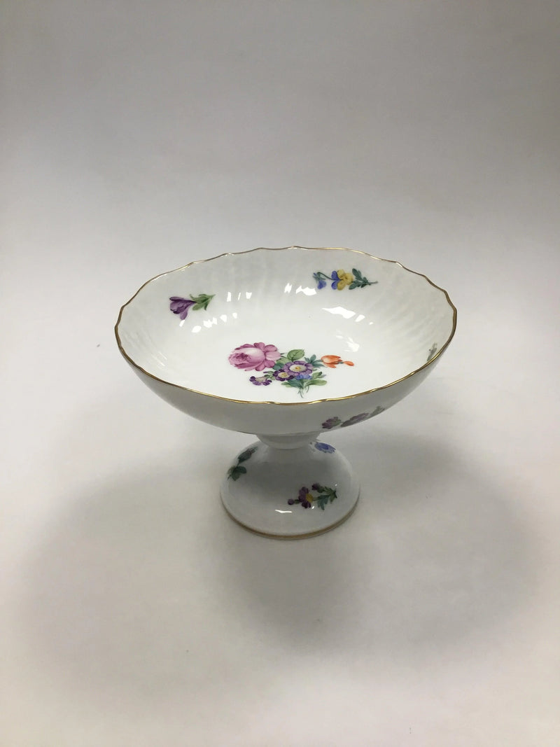 Royal Copenhagen Saxon Flower Light Cake Bowl on High Foot No 1528