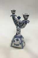 Royal Copenhagen Musselmalet Helblonde to-armet lysestage No 1169