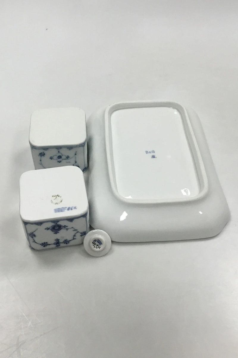 Bing og Grøndahl Blåmalet / Royal Copenhagen Musselmalet Riflet Gammelt Blækhus