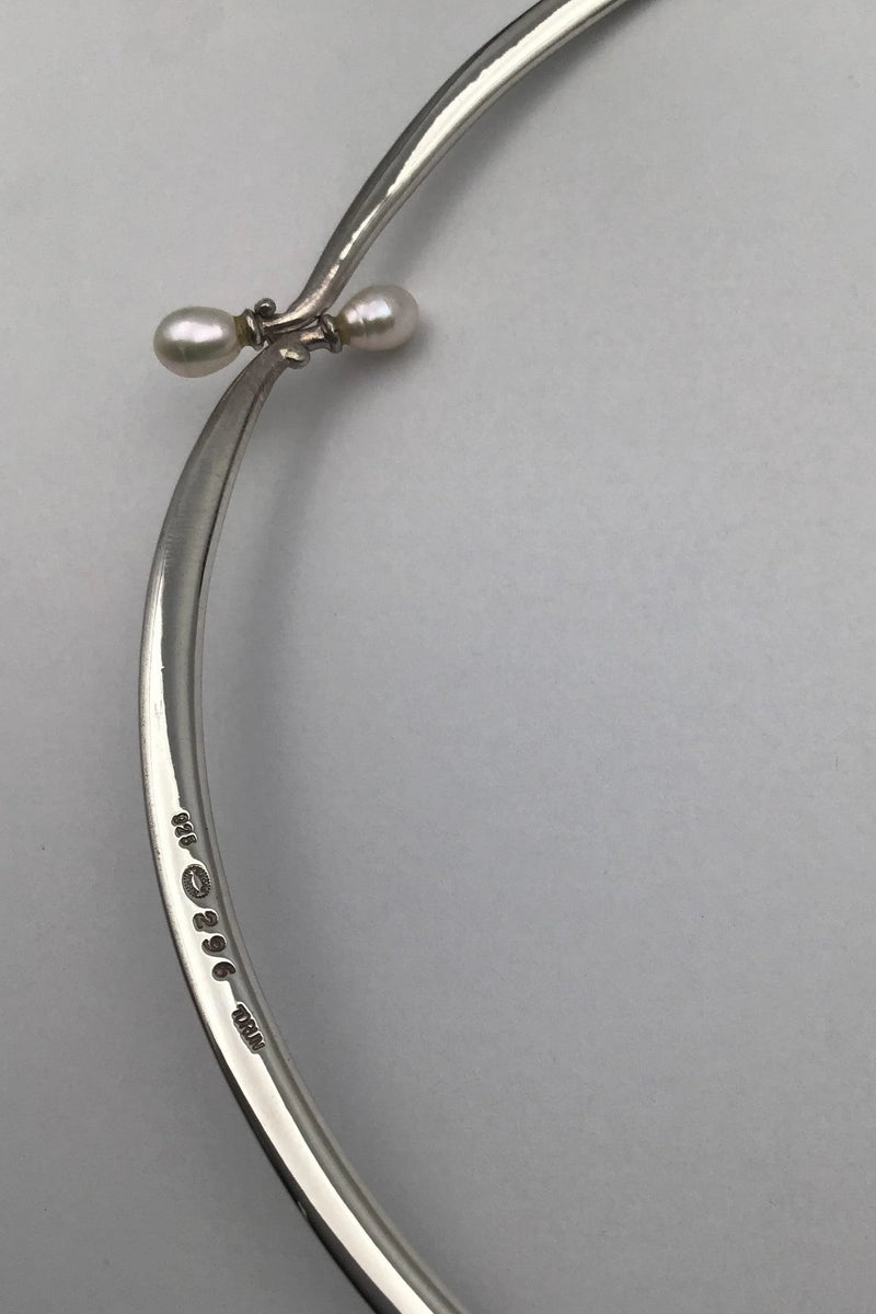 Georg Jensen Sterling Sølv Halsring No. 296 m Perler Torun