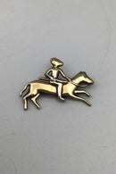 F. Hingelberg Brosche aus vergoldetem Sterlingsilber (Goldhornmotiv 1639)