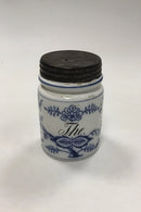 Gammel Blåmalet Thedåse med skruelåg af metal