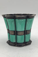 Anton Michelsen Sterling Sølv  Margrethebæger Grøn Emalje