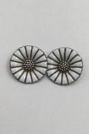 Georg Jensen Sterling Sølv Marguerit Øreclips (Stor)