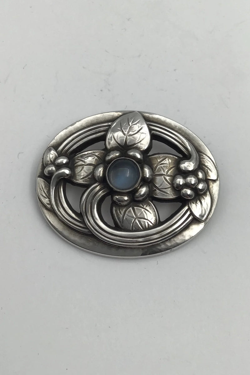 Georg Jensen Sterling Sølv Broche No. 138 (Månesten)