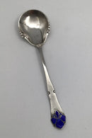 Dansk Sølv Fransk Lilje Marmelade ske (Blå Emalje)