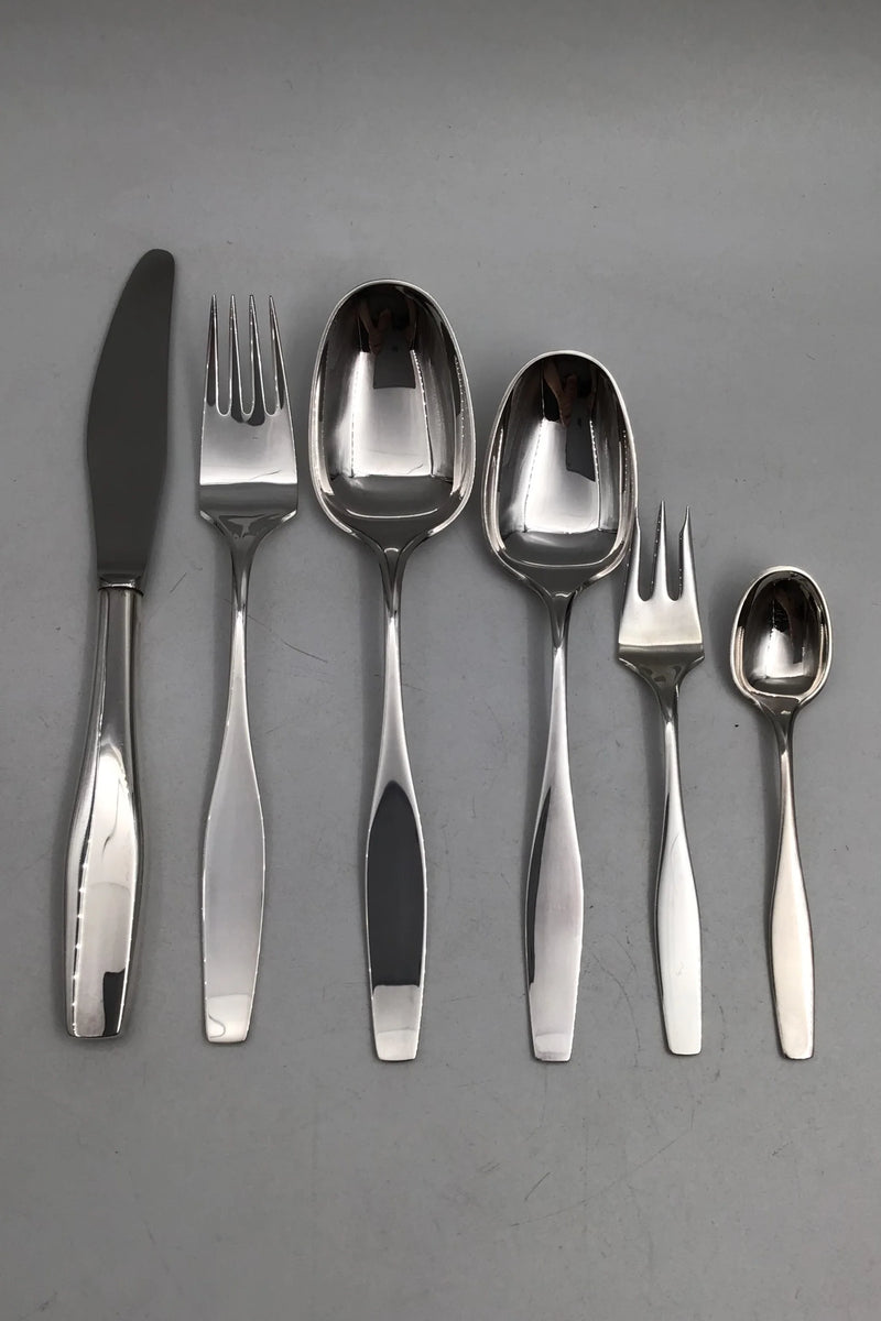 Hans Hansen Sterling Sølv Charlotte Bestiksæt 12 Personer (72 dele)