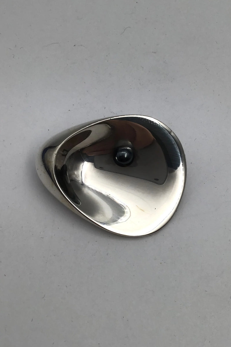 Georg Jensen Sterling Sølv Broche No. 328 Hæmatit