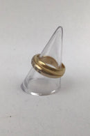 Tre tonet 18K Guld Ring med Brillanter (7 x 0,02)