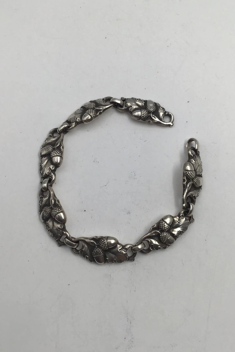 Evald Nielsen Sterling Sølv Armlænke (Agern)