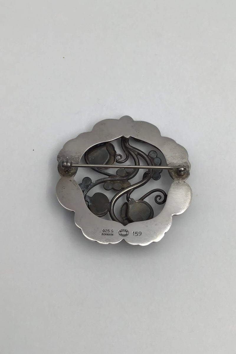 Georg Jensen Sterling Sølv Broche No. 159 Månesten