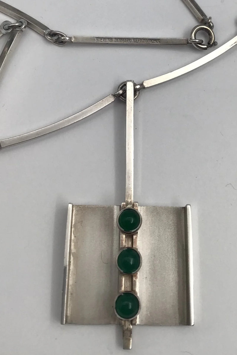 Niels Erik From Sterling Sølv Moderne Halskæde med Vedhæng