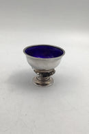 Georg Jensen Sterling Sølv Konge Saltkar No. 741 (Blå emalje)