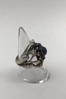 Georg Jensen Sterling Sølv Ring No. 10 Moonlight Blossom Månesten