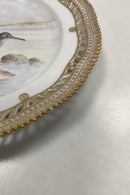 Royal Copenhagen Flora Danica Fugle Frokosttallerken No 20/3554 med gennembrudt kant.