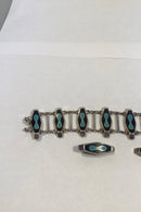 John Rørvig Sterling Sølv Emalje Armbånd og Øreklips