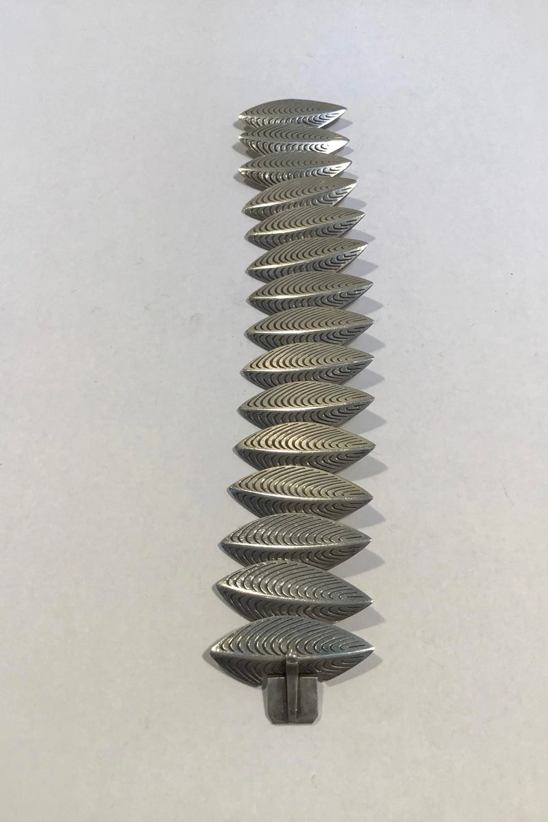 Anton Michelsen Sterling Sølv Bladformet led Armbånd