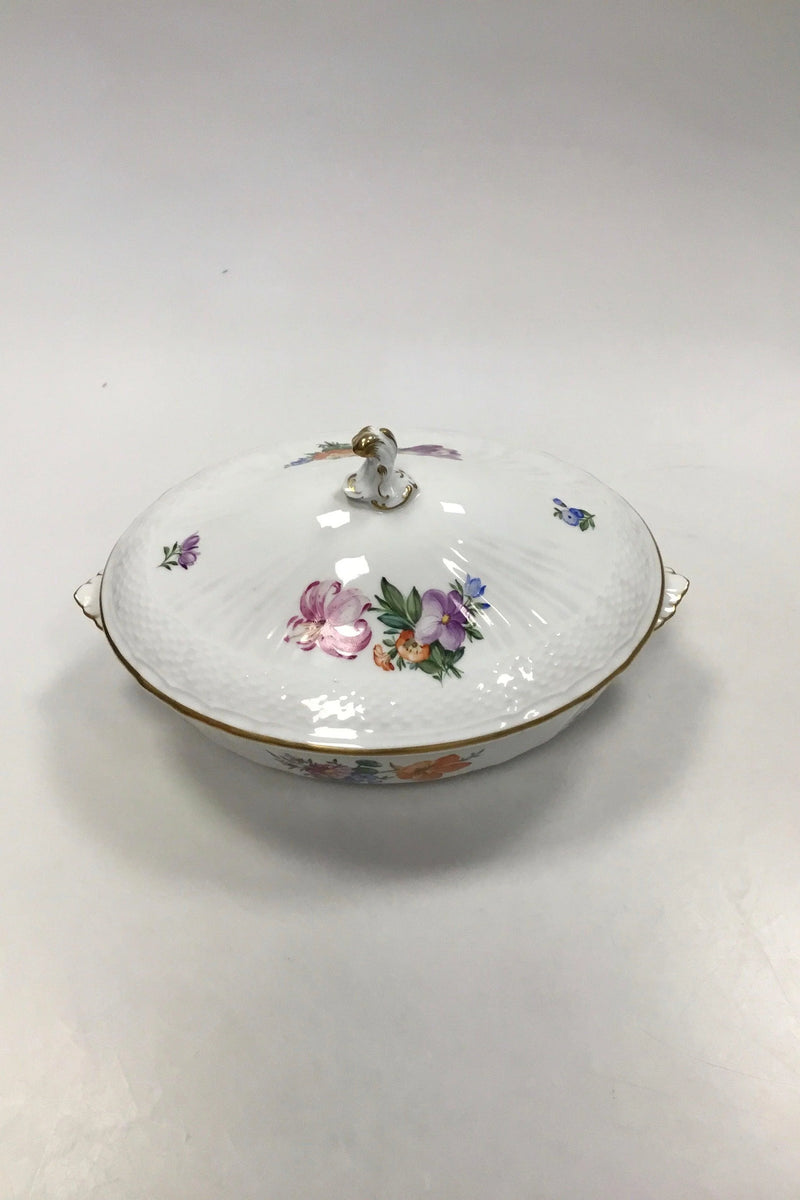 Royal Copenhagen Saxon Flower Light Oval low bowl No 1702