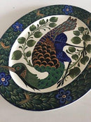 Aluminia Ovalt Fajance Fad No XIX med Påfugle Motiv Signeret. EN.M