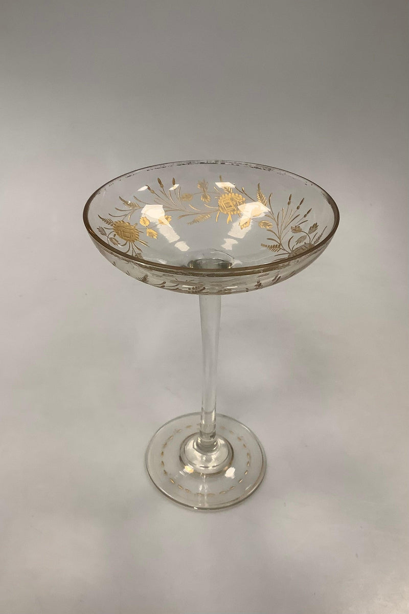 Antik Glas opsats med guld dekoration