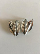 Anton Michelsen Leaf Shaped Sterling Silver Earclips
