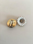 Anton Michelsen Daisy/Marguerite Earclips in gilded Sterling Silver and Enamel