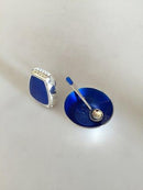 Anton Michelsen Salt & Pebersæt i Sterling Sølv med blå emalje