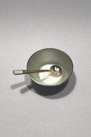 Anton Michelsen Sterling Sølv Saltkar og saltske (Hvid emalje)