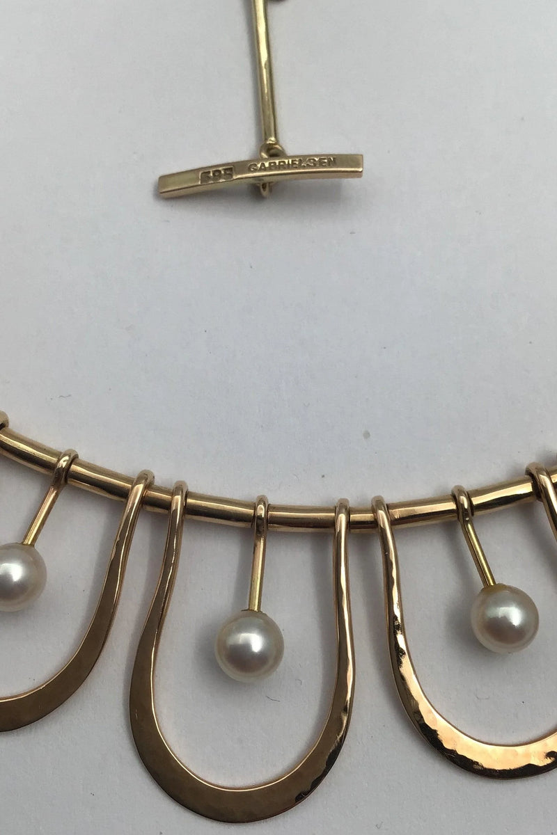 Bent Gabrielsen 14K Gold Necklace with Pearls