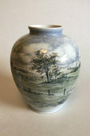 Bing & Grøndahl Art Nouveau unik vase med landskab No 354