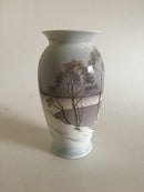 Bing & Grondahl Art Nouveau Vase by Clara Nielsen with Snow Landscape No 8591/370.