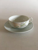 Bing & Grondahl Grey Orchide/Orkide Tea Cup and Saucer No 473