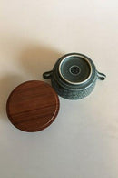 Bing & Grøndahl Grøn Azur (Kronjyden) Lågskål med hanke