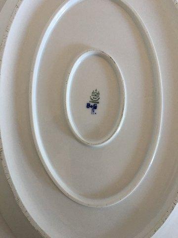 Bing & Grøndahl Jubilæumsstel / Blå Nellike Stort Ovalt Fad