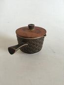 Bing & Grøndahl Kronjyden Brun Azur Saucekande med Trælåg