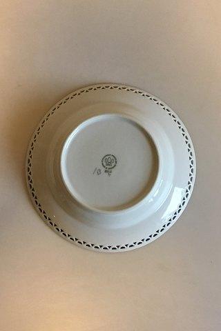 Bing & Grøndahl Måge med Guld Desserttallerken med gennembrudt kant No 323.5