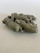 Bing & Grøndahl Stentøjs Figur No. H654 med 4 Grise af Mogens Bøggild.