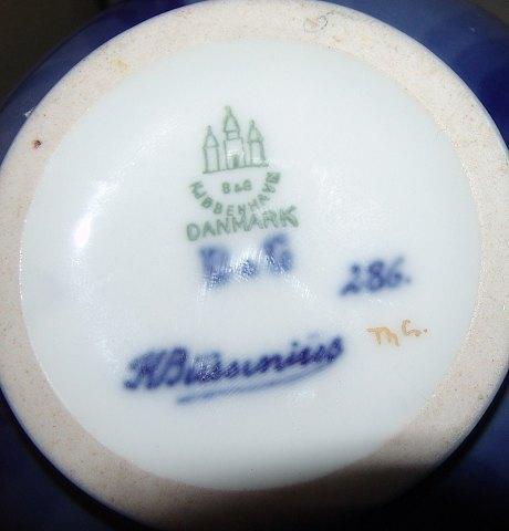 Bing & Grondahl Unique Art Nouveau Vase by K. Bussinius and gold by Theodor Larsen