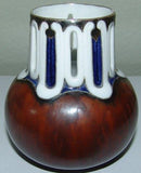 Bing & Grondahl Unique Vase by Effie Hegermann-Lindencrone No 729 with silver inlay and blue Enamel Glaze