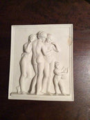 Bing og Grøndahl 3 Gratier af Bertel Thorvaldsen Bisque Platter Meget sjælden.