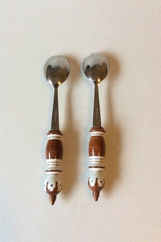 Bjørn Wiinblad Rosenthal Siena Porcelæn og stainless Salat Bestik, Brun